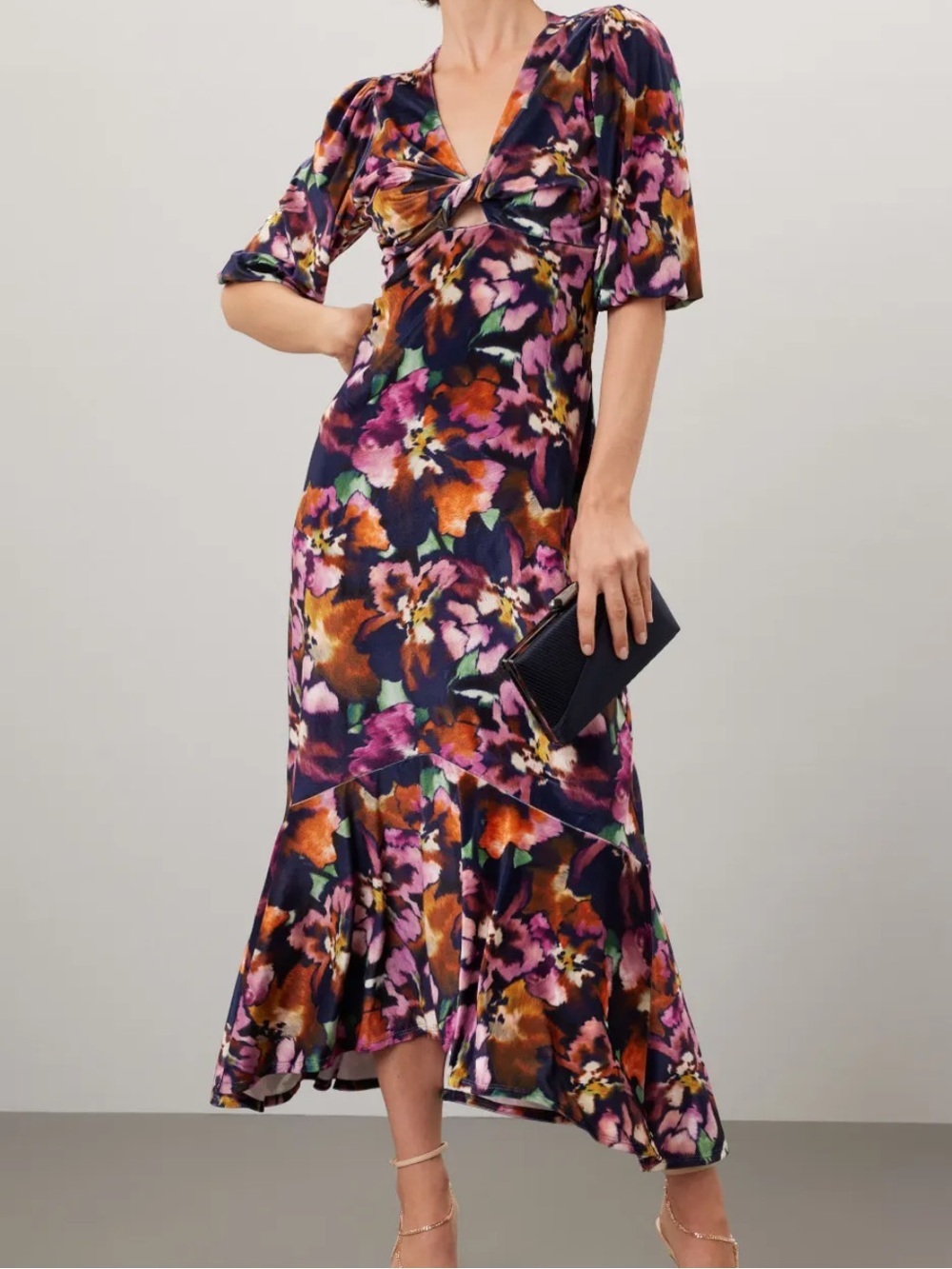 NEW MISA Los Angeles Wallis dress in the Libra Fleur velvet floral print.